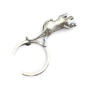 Vintage Sterling Solver REO Kitten Cat Eyeglass Holder Brooch